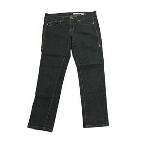 DKNY Dark Wash Skinny‎ Minimalist Festival Rodeo Western Gold Stitched Jeans 9